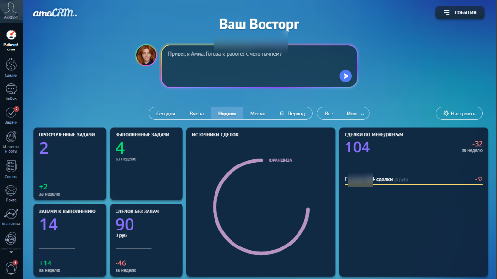 📊 Аналитический дашборд и сквозные KPI отдела продаж